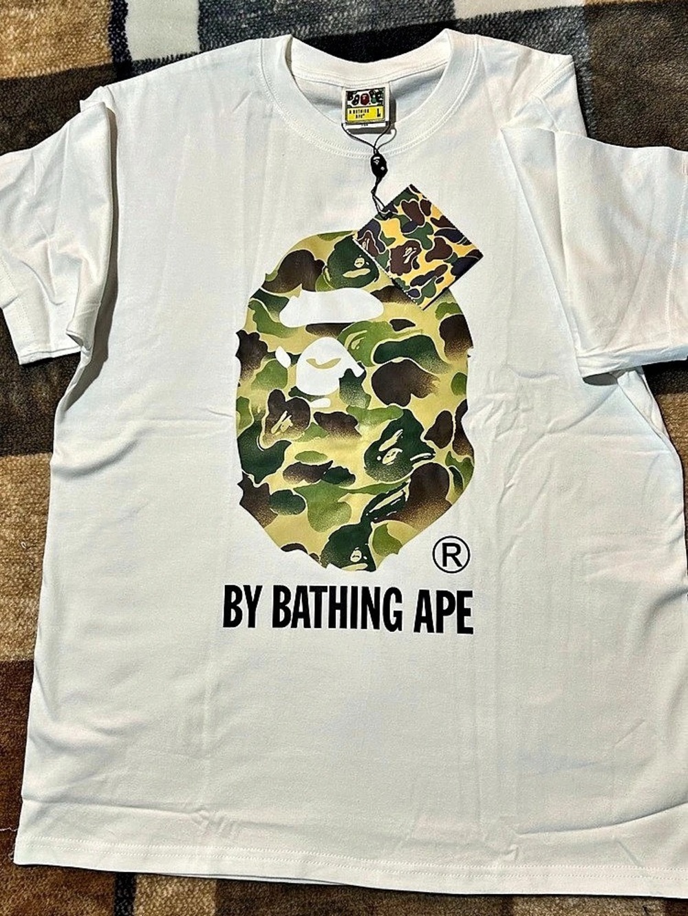 A Bathing Ape ABC Camo By Bathing Ape Tee White & Green Large